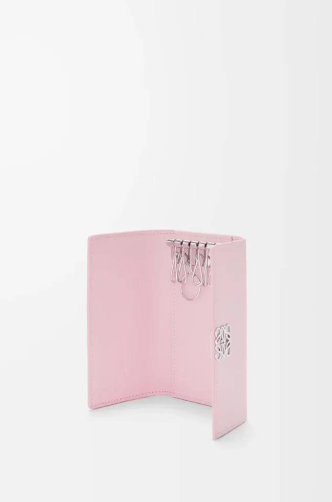 Anagram key case in pebble grained calfskin Blossom Anagram key case in pebble grained calfskin Blossom