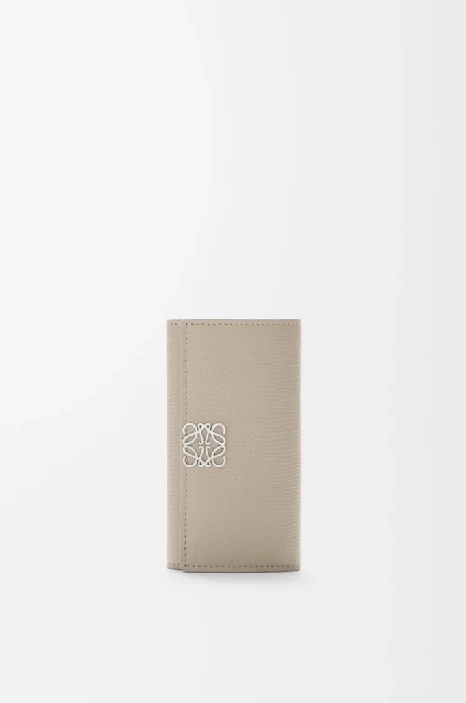 Anagram key case in pebble grained calfskin Clay Anagram key case in pebble grained calfskin Clay