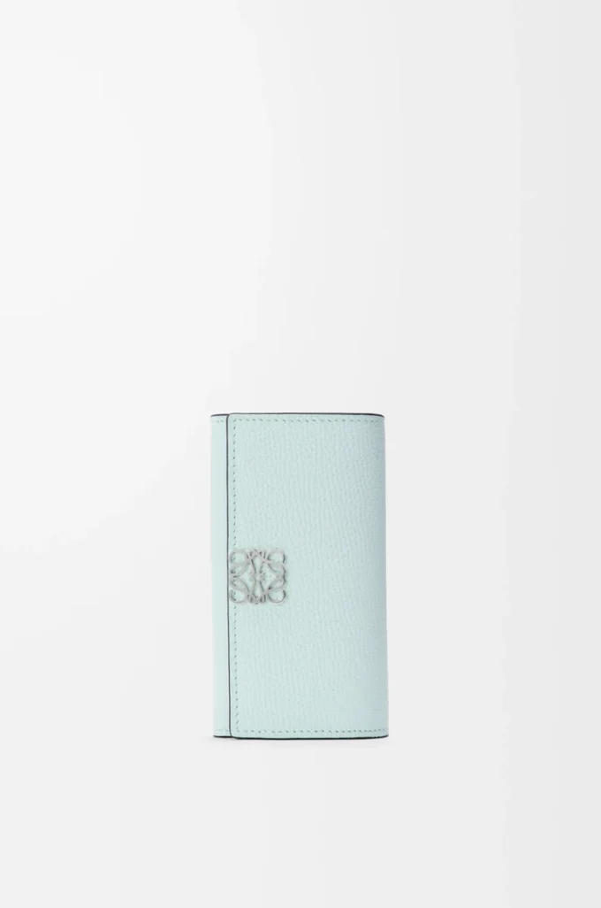 Anagram key case in pebble grained calfskin Frozen Anagram key case in pebble grained calfskin Frozen