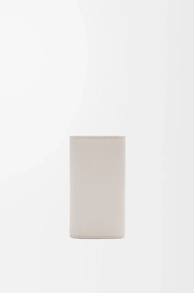 Anagram key case in pebble grained calfskin Light Ghost