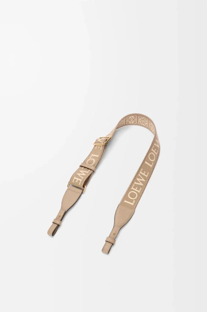 Anagram loop strap in jacquard and calfskin Sand Anagram loop strap in jacquard and calfskin Sand