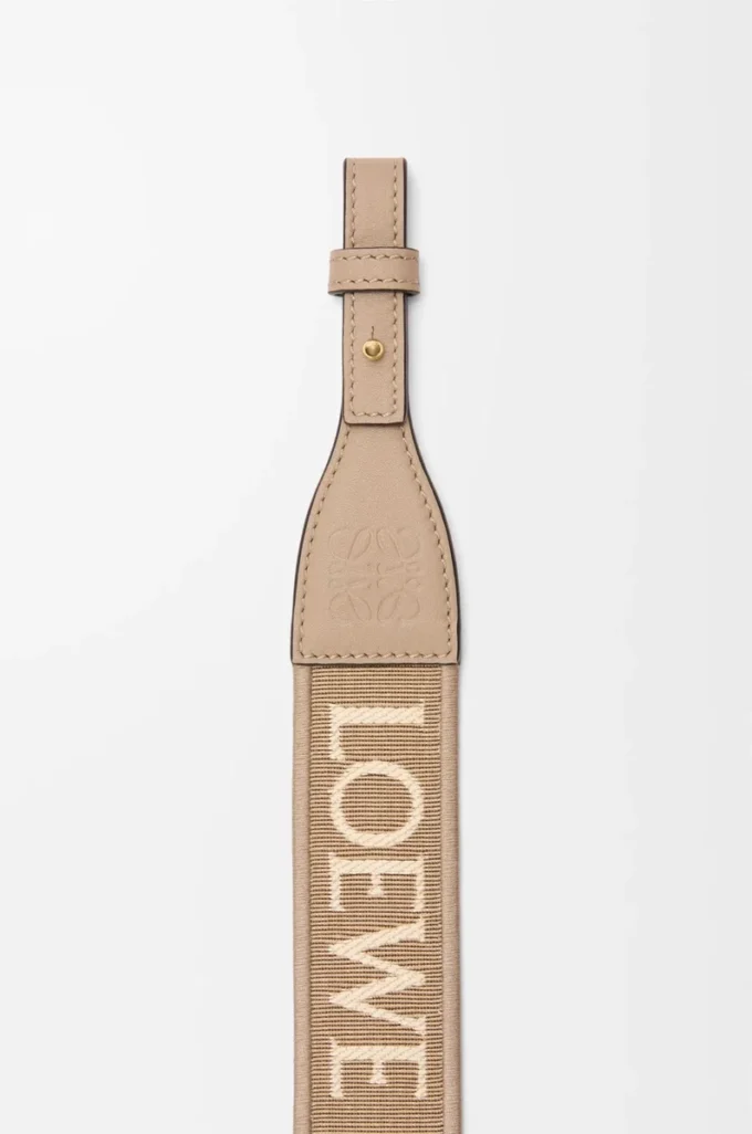Anagram loop strap in jacquard and calfskin Sand Anagram loop strap in jacquard and calfskin Sand