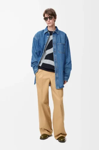 Anagram overshirt in denim Mid Blue Denim