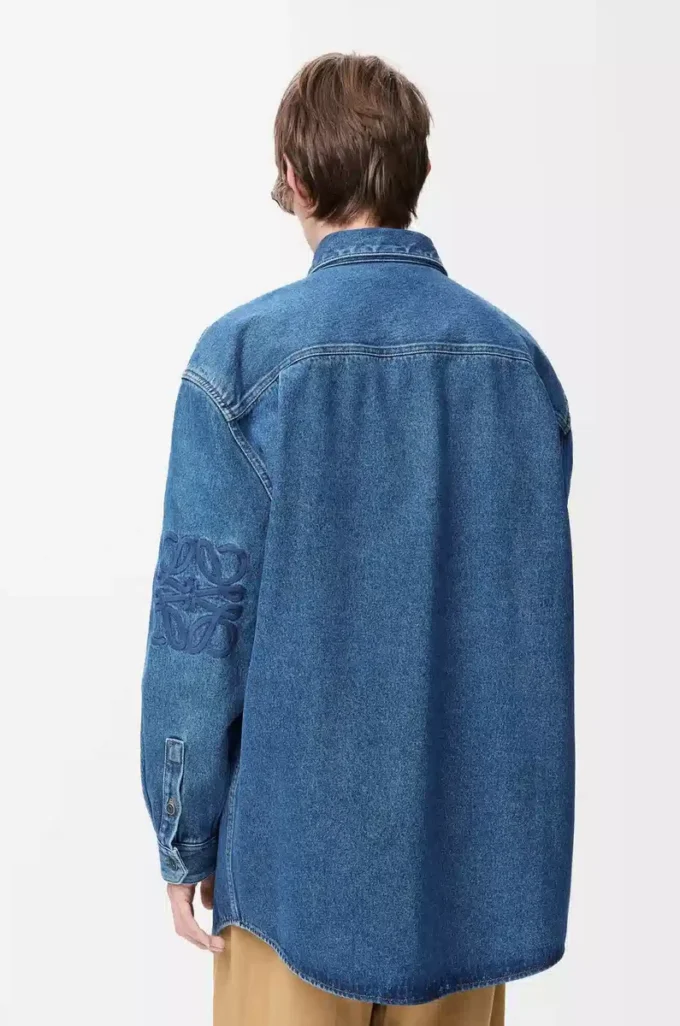 Anagram overshirt in denim Mid Blue Denim