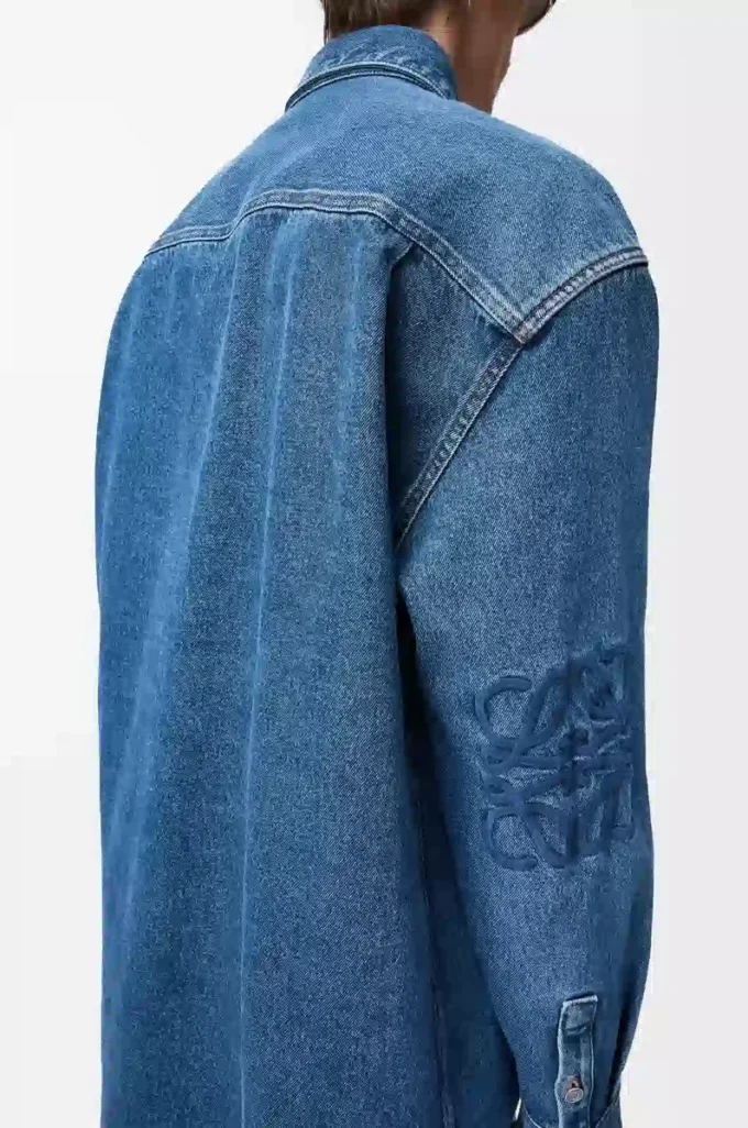Anagram overshirt in denim Mid Blue Denim