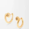 Anagram Pebble mini hoop earrings in sterling silver Gold Anagram Pebble mini hoop earrings in sterling silver Gold