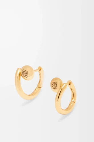 Anagram Pebble mini hoop earrings in sterling silver Gold