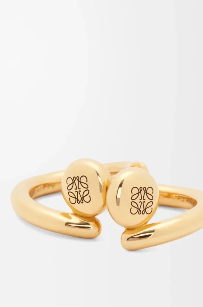 Anagram Pebble mini hoop earrings in sterling silver Gold Anagram Pebble mini hoop earrings in sterling silver Gold