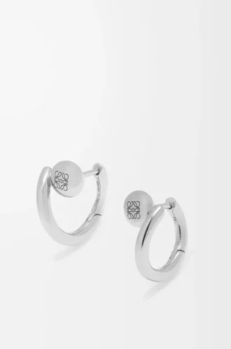 Anagram Pebble mini hoop earrings in sterling silver Silver
