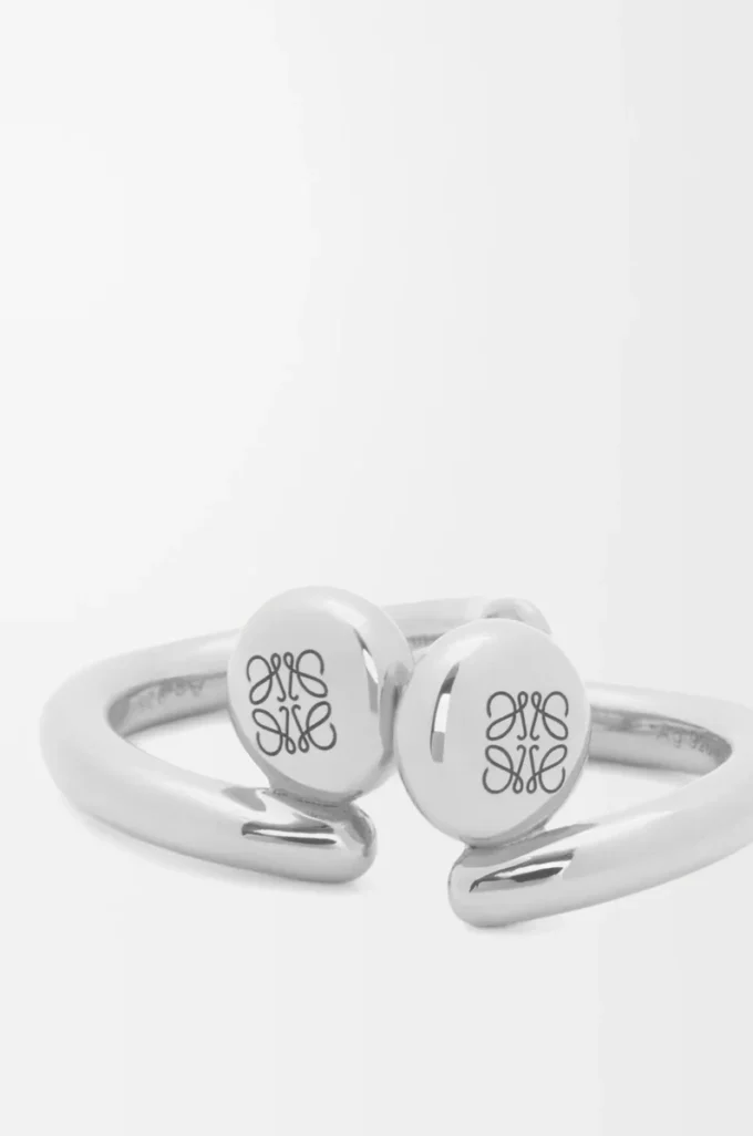 Anagram Pebble mini hoop earrings in sterling silver Silver Anagram Pebble mini hoop earrings in sterling silver Silver