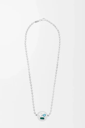 Anagram Pebble necklace in sterling silver and crystals Silver/Multicolor
