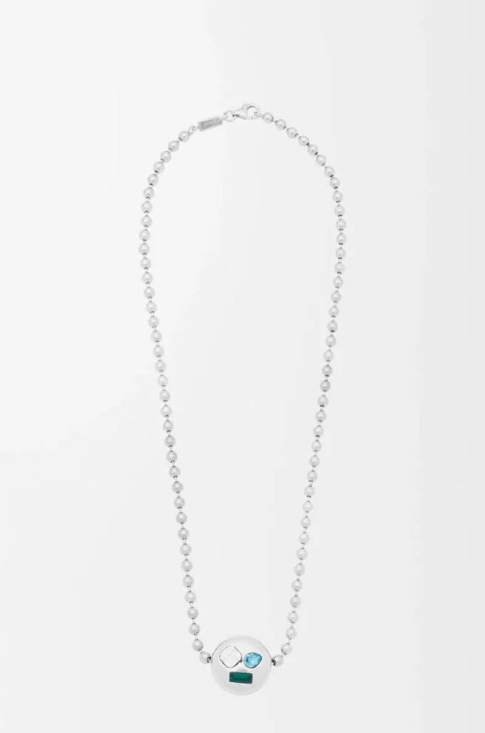 Anagram Pebble necklace in sterling silver and crystals Silver/Multicolor Anagram Pebble necklace in sterling silver and crystals Silver/Multicolor