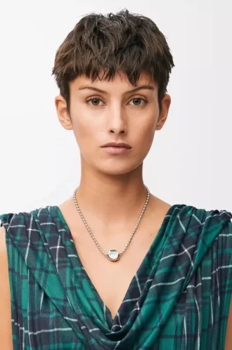Anagram Pebble necklace in sterling silver and crystals Silver/Multicolor
