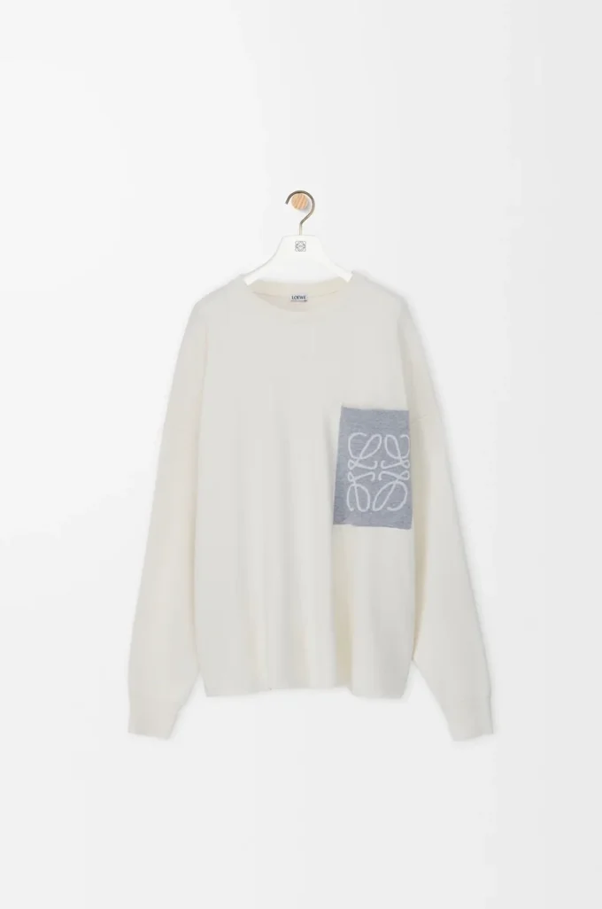 Anagram pocket sweater in cotton blend Beige/Grey Anagram pocket sweater in cotton blend Beige/Grey