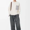 Anagram pocket sweater in cotton blend Beige/Grey Anagram pocket sweater in cotton blend Beige/Grey