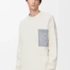 Anagram pocket sweater in cotton blend Beige/Grey Anagram pocket sweater in cotton blend Beige/Grey