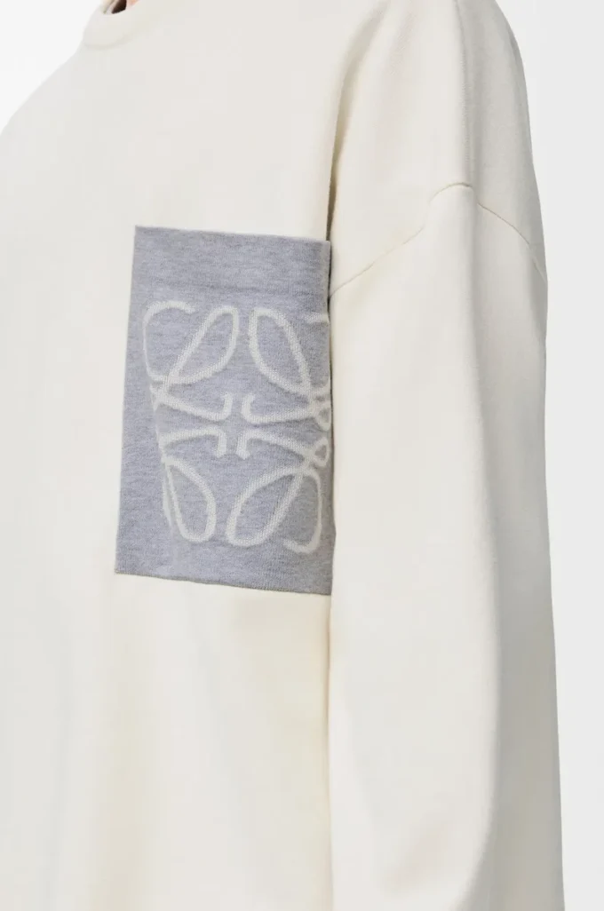 Anagram pocket sweater in cotton blend Beige/Grey Anagram pocket sweater in cotton blend Beige/Grey
