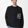 Anagram pocket sweater in cotton blend Black/White Anagram pocket sweater in cotton blend Black/White
