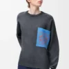 Anagram pocket sweater in cotton blend Grey/Blue Anagram pocket sweater in cotton blend Grey/Blue