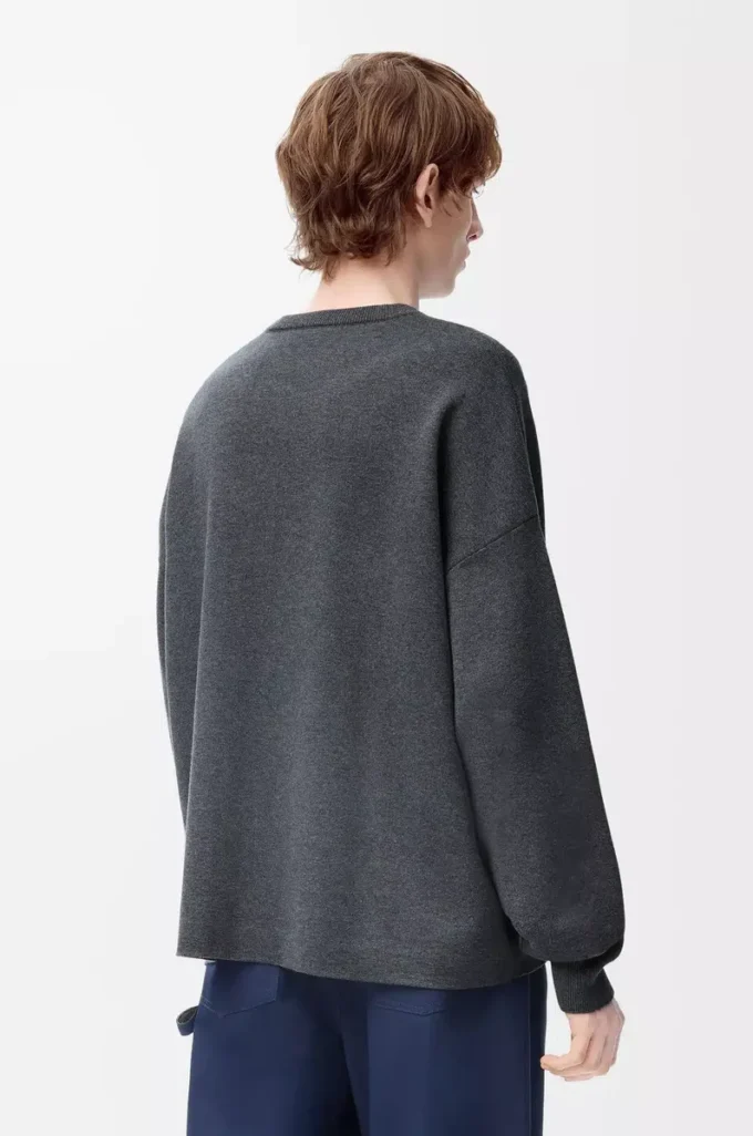 Anagram pocket sweater in cotton blend Grey/Blue Anagram pocket sweater in cotton blend Grey/Blue