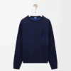 Anagram pocket sweater in cotton blend Navy Blue Anagram pocket sweater in cotton blend Navy Blue