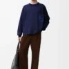 Anagram pocket sweater in cotton blend Navy Blue Anagram pocket sweater in cotton blend Navy Blue