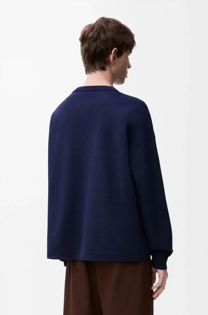 Anagram pocket sweater in cotton blend Navy Blue Anagram pocket sweater in cotton blend Navy Blue
