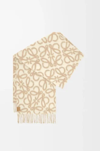 Anagram scarf in alpaca and wool blend Beige/White