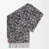 Anagram scarf in alpaca and wool blend Black/Grey Anagram scarf in alpaca and wool blend Black/Grey