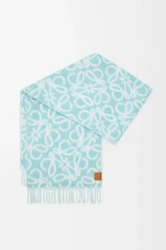 Anagram scarf in alpaca and wool blend Light Blue/White