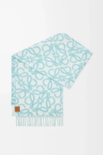 Anagram scarf in alpaca and wool blend Light Blue/White