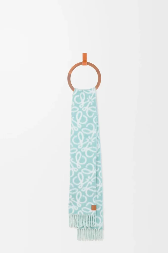 Anagram scarf in alpaca and wool blend Light Blue/White Anagram scarf in alpaca and wool blend Light Blue/White
