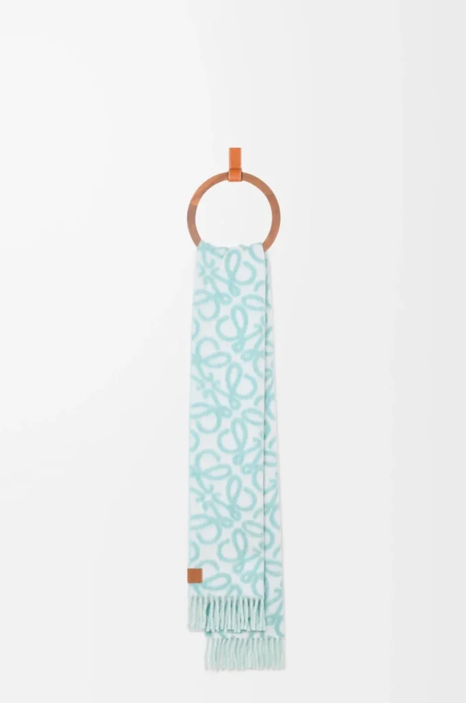 Anagram scarf in alpaca and wool blend Light Blue/White Anagram scarf in alpaca and wool blend Light Blue/White