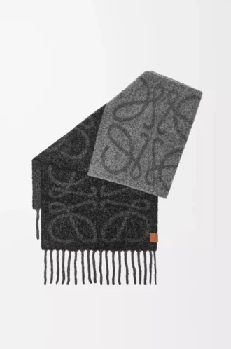 Anagram scarf in alpaca and wool Dark Grey/Black