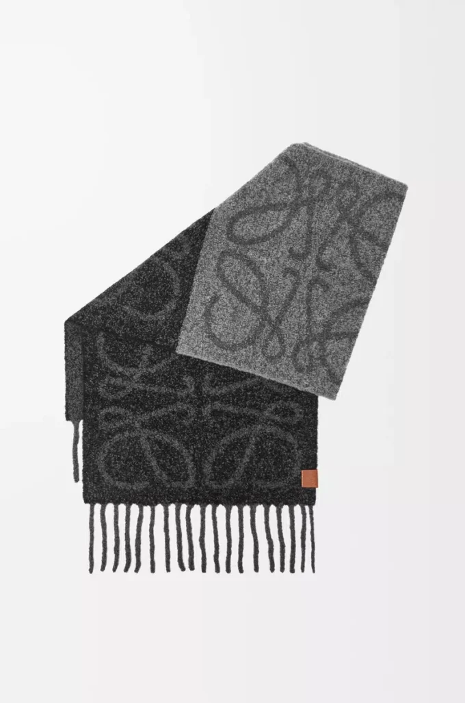 Anagram scarf in alpaca and wool Dark Grey/Black