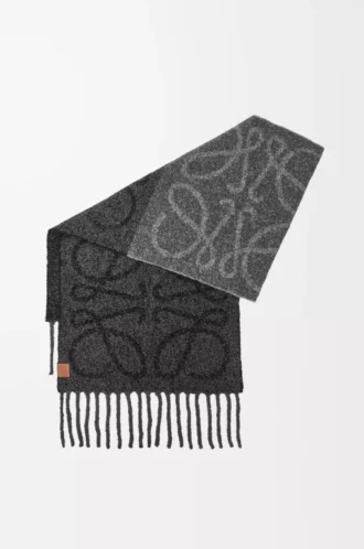 Anagram scarf in alpaca and wool Dark Grey/Black