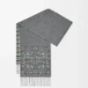 Anagram scarf in silk and cashmere Anthracite/Grey/Beige