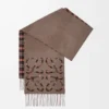 Anagram scarf in silk and cashmere Brown/Multicolor