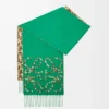 Anagram scarf in silk and cashmere Green/Multicolor