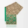 Anagram scarf in silk and cashmere Green/Multicolor