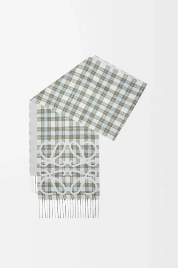 Anagram scarf in silk and cashmere Light Grey/Multicolor Anagram scarf in silk and cashmere Light Grey/Multicolor