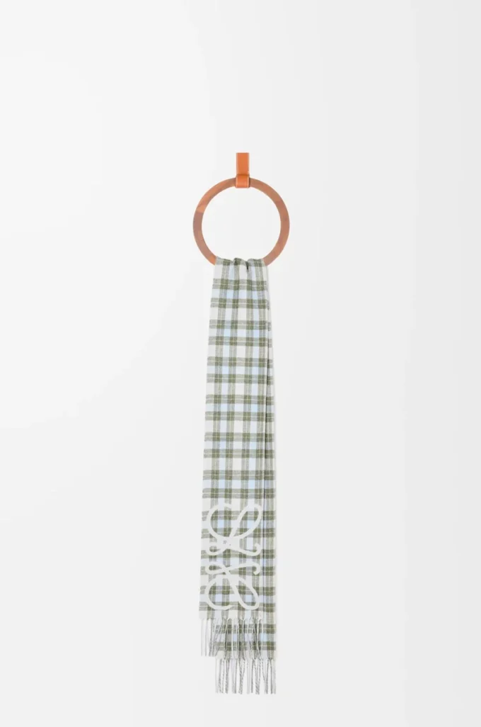 Anagram scarf in silk and cashmere Light Grey/Multicolor Anagram scarf in silk and cashmere Light Grey/Multicolor