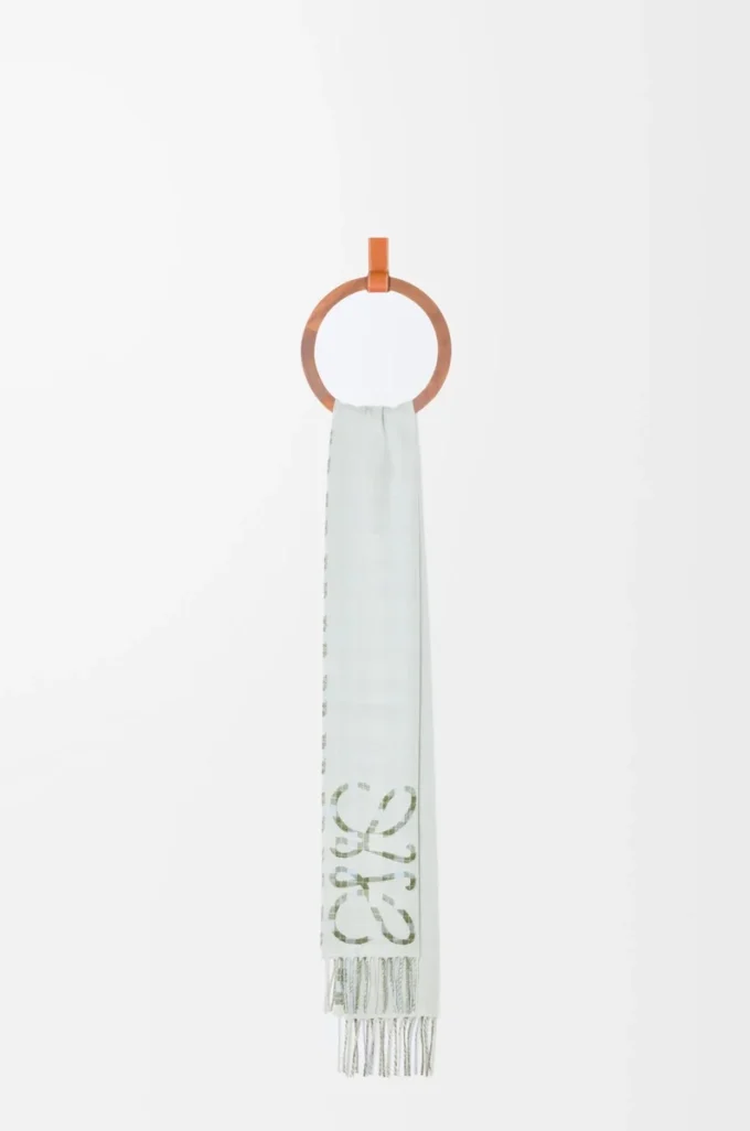 Anagram scarf in silk and cashmere Light Grey/Multicolor Anagram scarf in silk and cashmere Light Grey/Multicolor