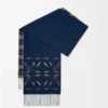 Anagram scarf in silk and cashmere Navy/Anthracite/Navy