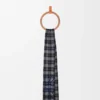 Anagram scarf in silk and cashmere Navy/Anthracite/Navy