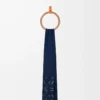 Anagram scarf in silk and cashmere Navy/Anthracite/Navy