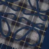 Anagram scarf in silk and cashmere Navy/Anthracite/Navy