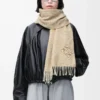 Anagram scarf in wool and cashmere Beige