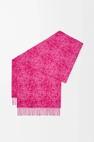 Anagram scarf in wool and cashmere Fuchsia