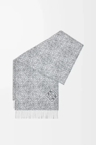 Anagram scarf in wool and cashmere Grey